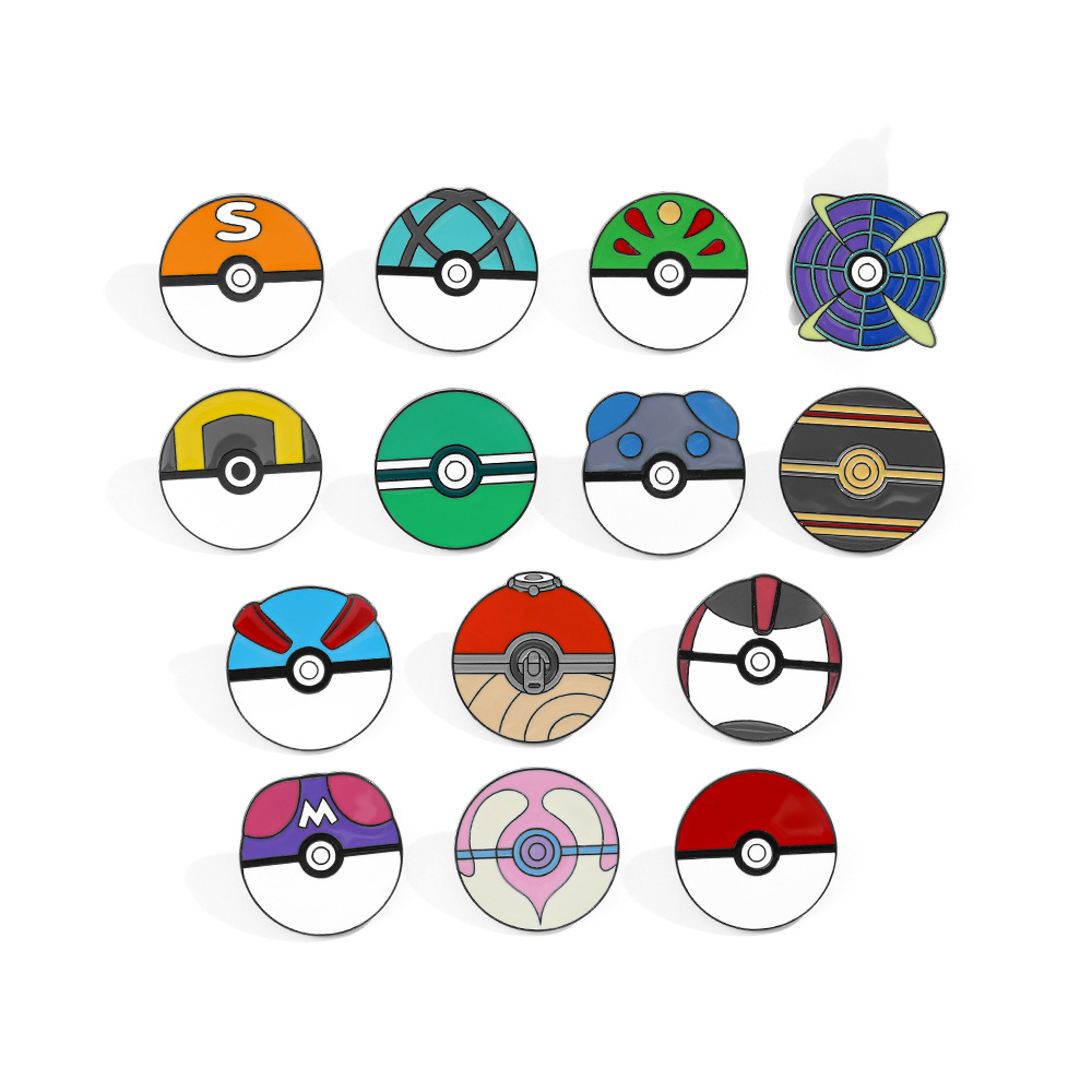 Pokeball Cosplay Prop - Anime Ball Cartoon Emaliowane przypinki metalowe