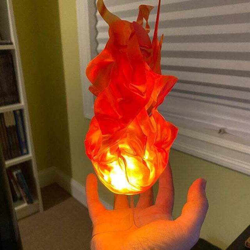 Cosplay Fireball Prop - Pływająca Kula Ognista LED, Świecący Płomień,