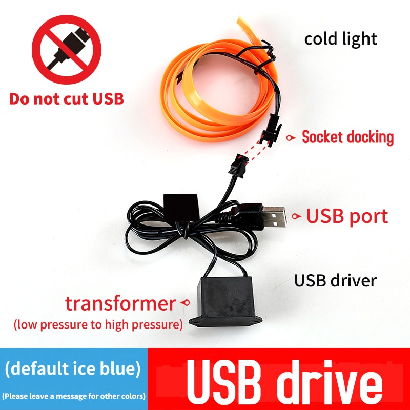 5m Oświetlenie wnętrza samocho – Led El Wire recenzja i cena